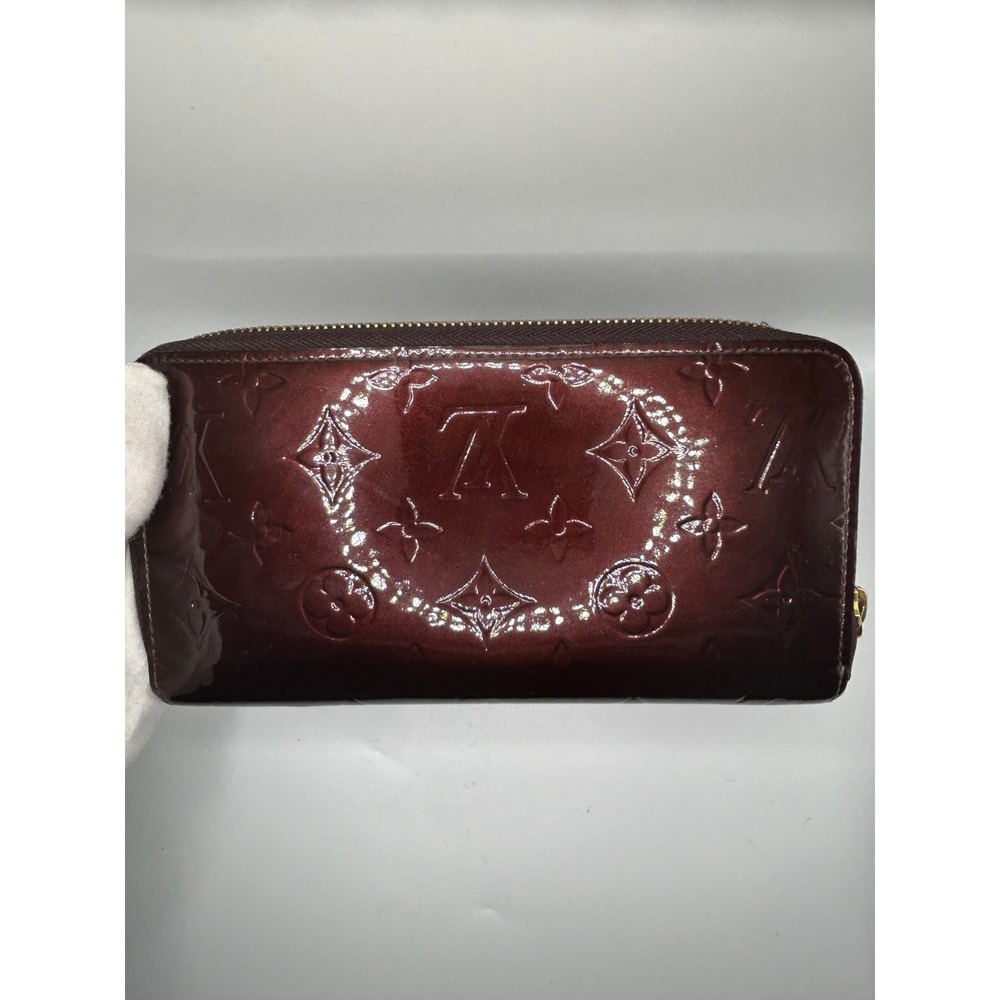 Louis Vuitton Monogram Vernis Long Wallet Zippy Burgundy Patent Leather#392 - Picture 4 of 12